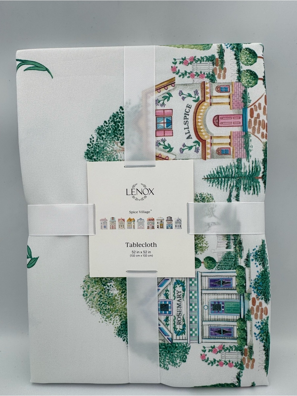 Lenox Spice Village Tablecloth 52x52 NWT Cottagecore Grandmacore